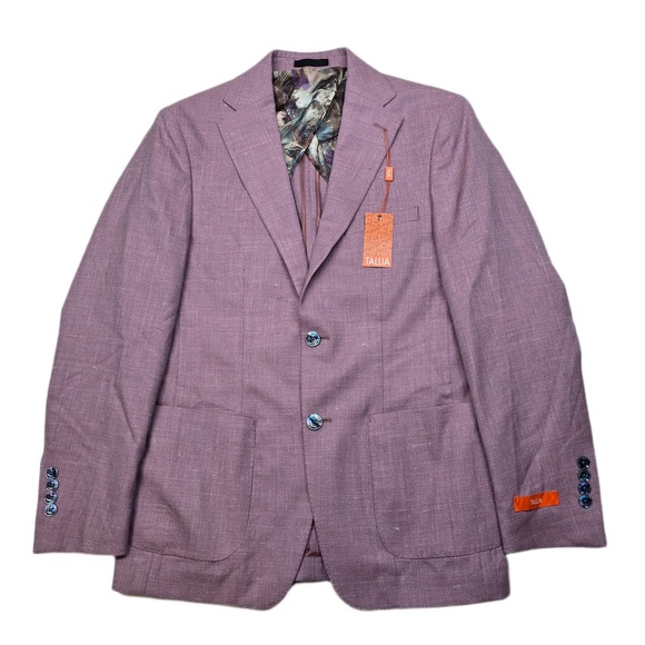 Tallia‎ Slim-Fit Lilac Weave Sport Coat Mens 38R 38 Purple Modern Wool Linen NEW